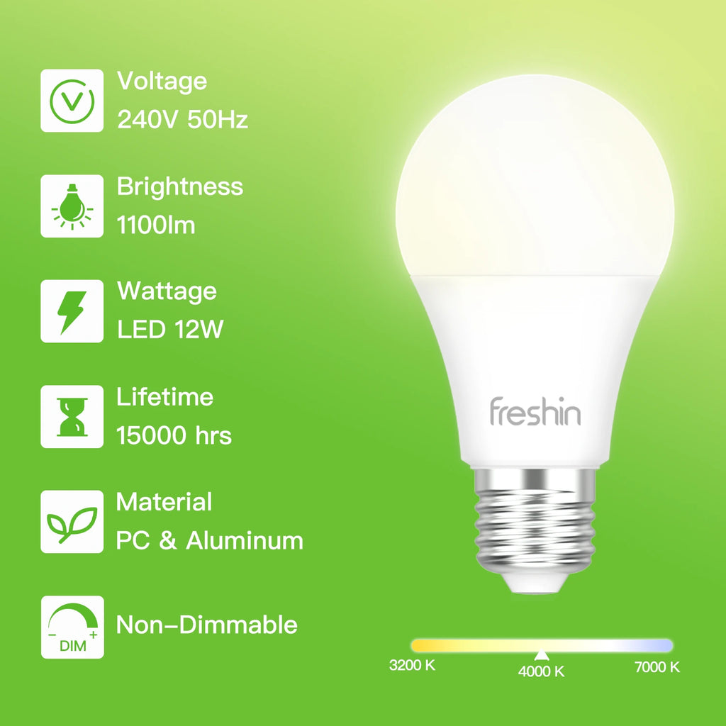 E27 LED Bulb, 12W, Non-Dimmable