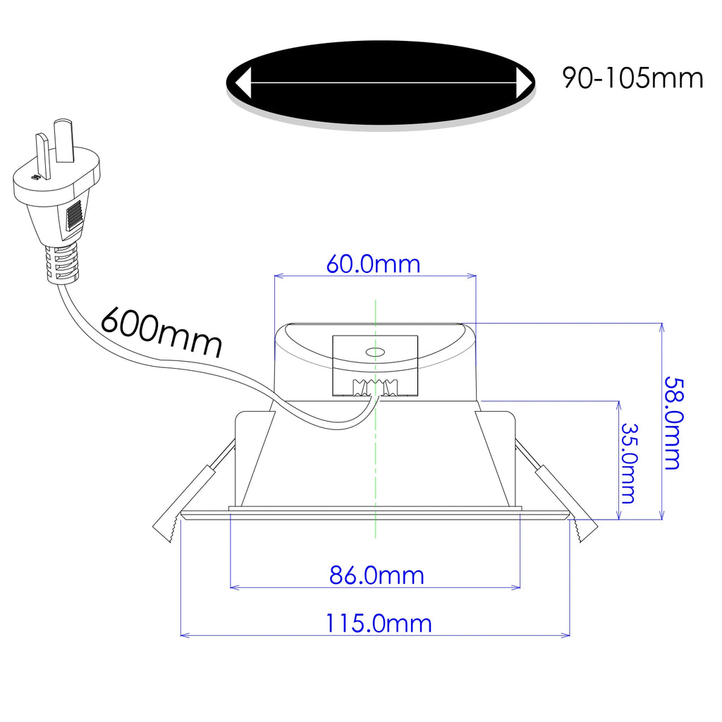 downlight size