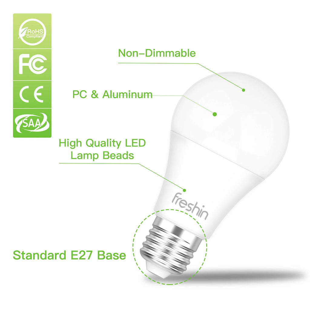 Natural White LED Bulb, E27, 12W, Non-Dimmable