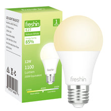 Load image into Gallery viewer, FRESHIN 12W Light Bulb E27 4000K Nature White 1100lm Edison Screw, Non-Dimmable, No Flicker, Long Lasting

