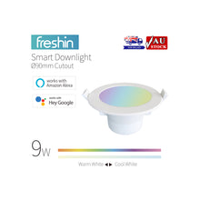 Load image into Gallery viewer, FRESHIN Smart Downlight 90mm CUTOUT RGBCW Music Sync Dimmable IP44, Compatible with Alexa, Google Home
