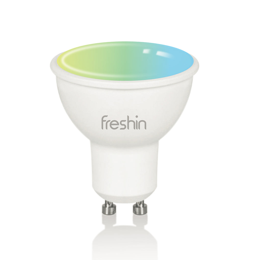 FRESHIN Smart Spotlight GU10 RGBCW Music Sync Dimmable , Compatible with Alexa, Google Home