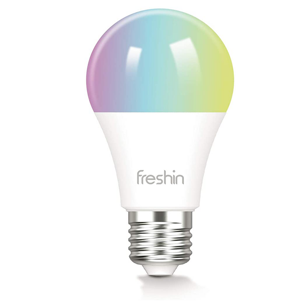 FRESHIN Smart Bulb E27 A60 RGBCW Music SyncDimmable Light , Compatible with Alexa, Google Home