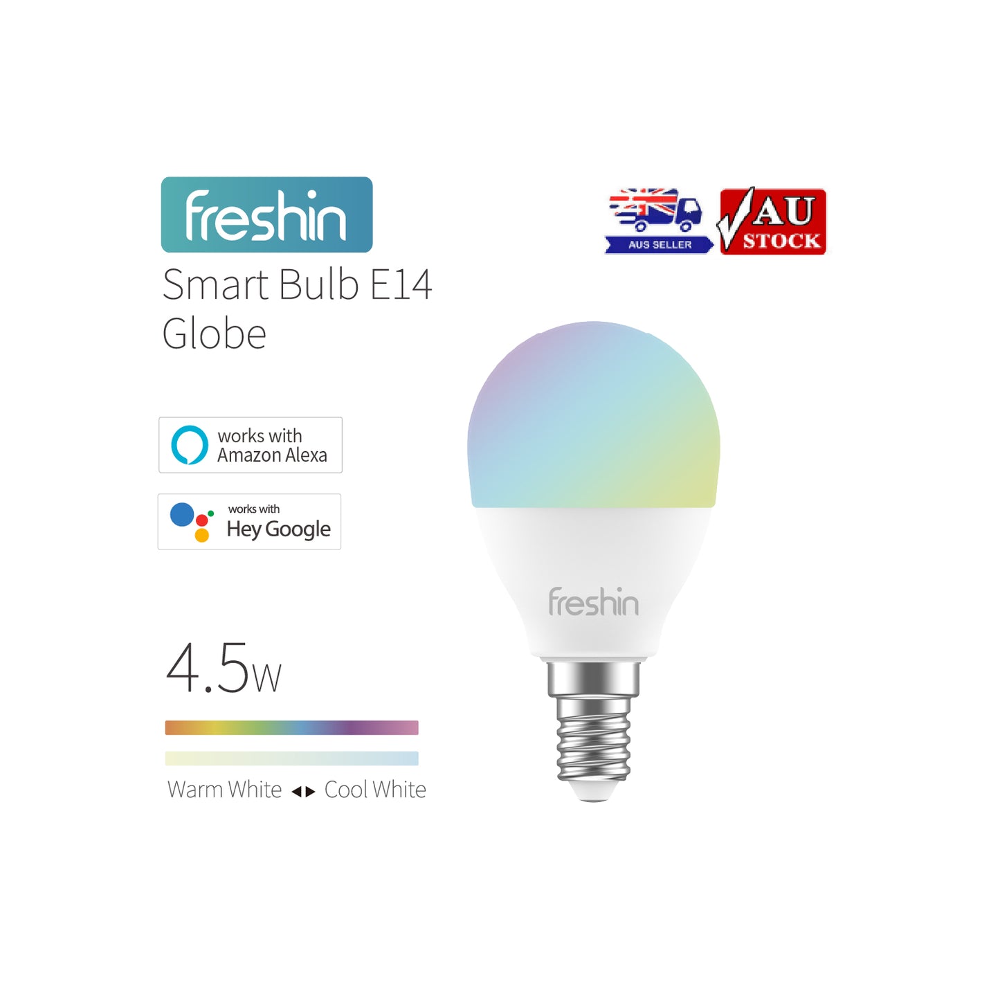 Smart Bulb E14 Globe ,4.5W, RGBCW